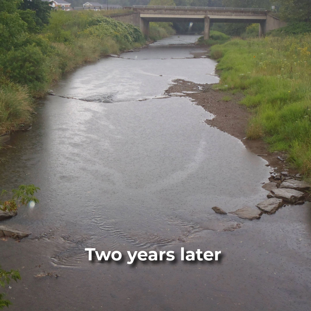 Photo of Mill Creek, Westmoreland County, two years after Habitat Improvement