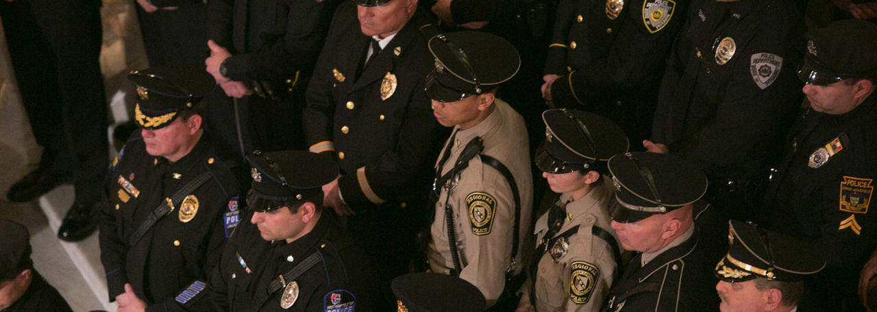 A group of police officers from various agencies