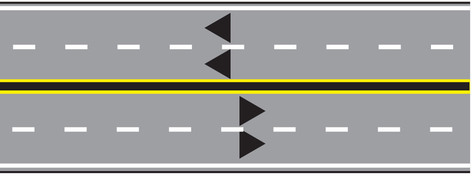 double yellow line with median