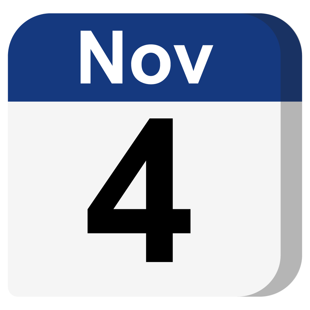 Calendar that shows Nov. 4