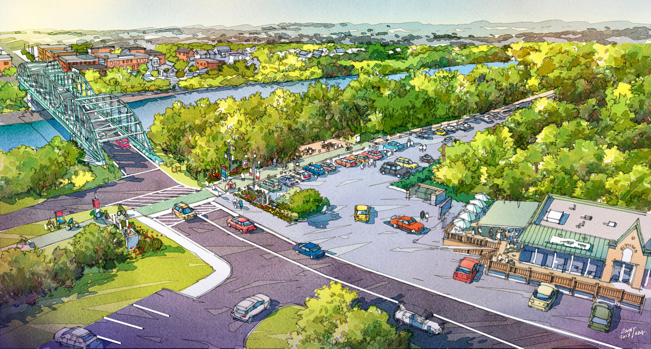 Artist rendering of the West Newton Bridge project