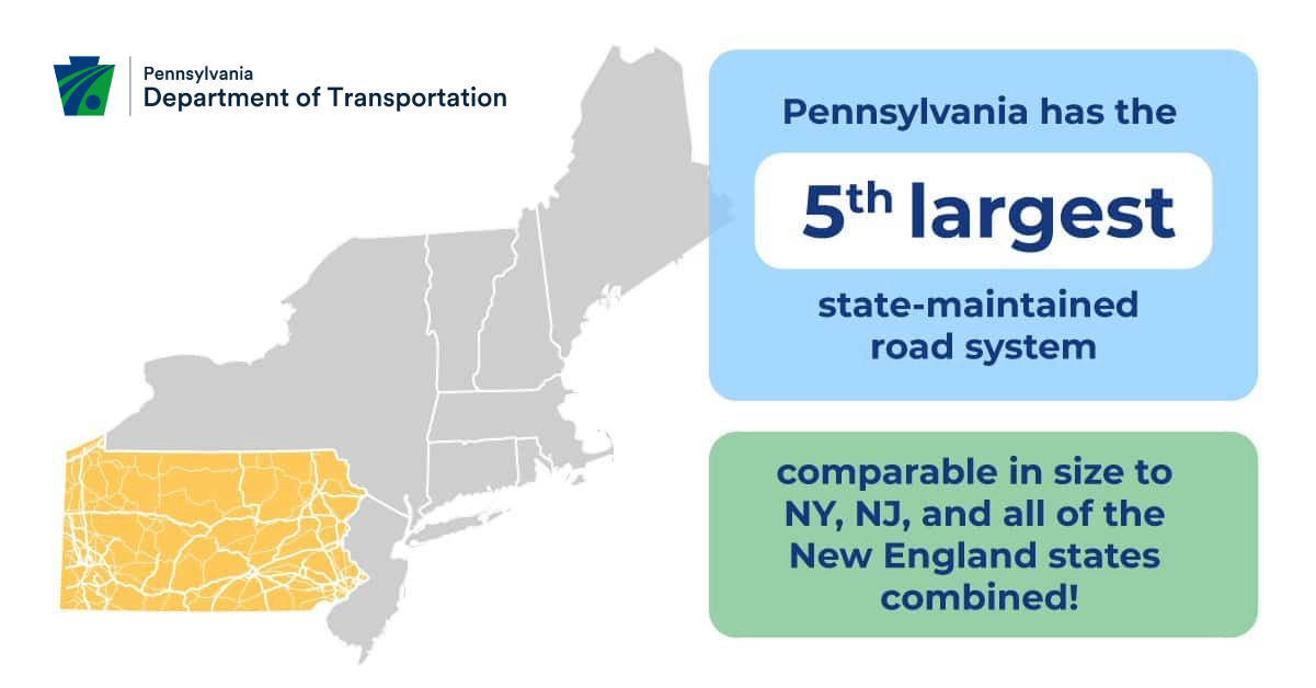 PA has fifth largest state-maintained road system
