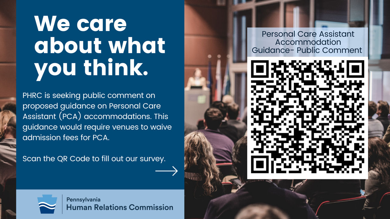 Graphic with a QR code to access an online survey