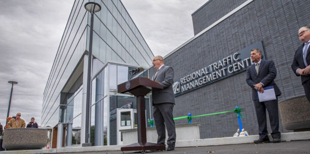 Deputy Secretary Greg Kirk speaks at Regional Traffic Management Center ribbon cutting.