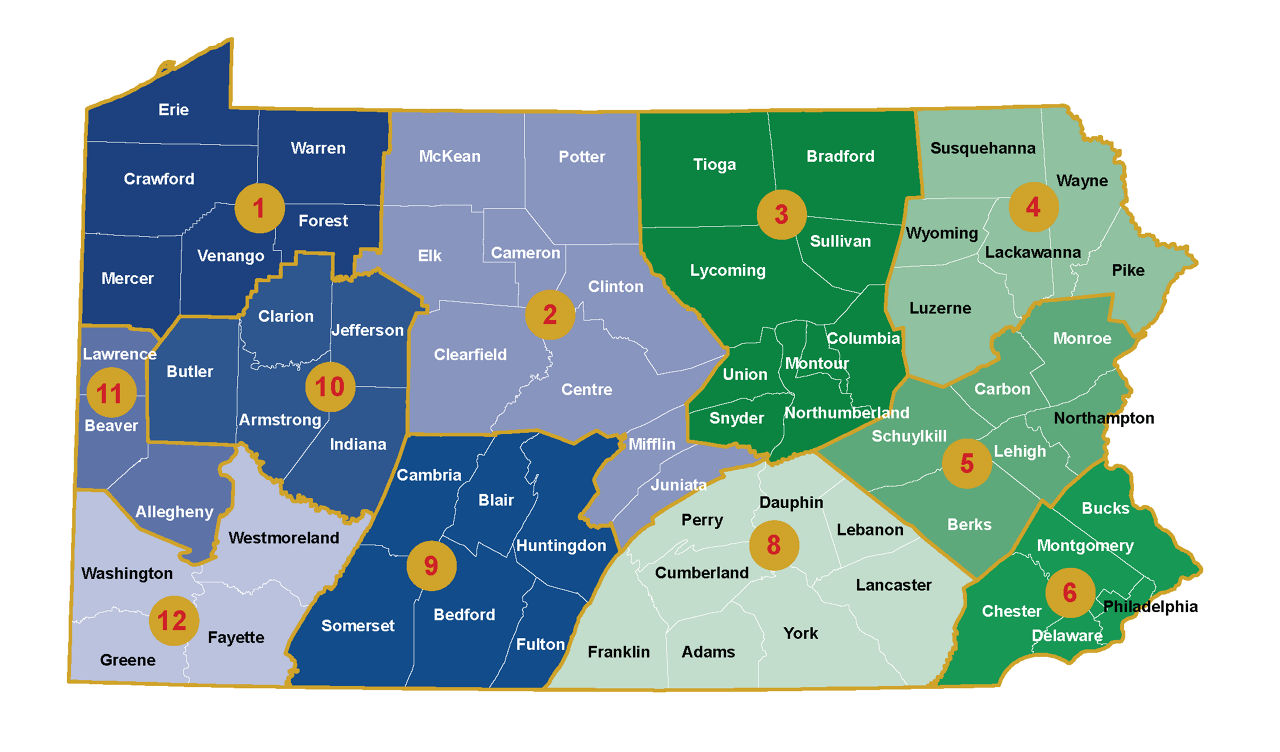 District Map of Pennsylvania