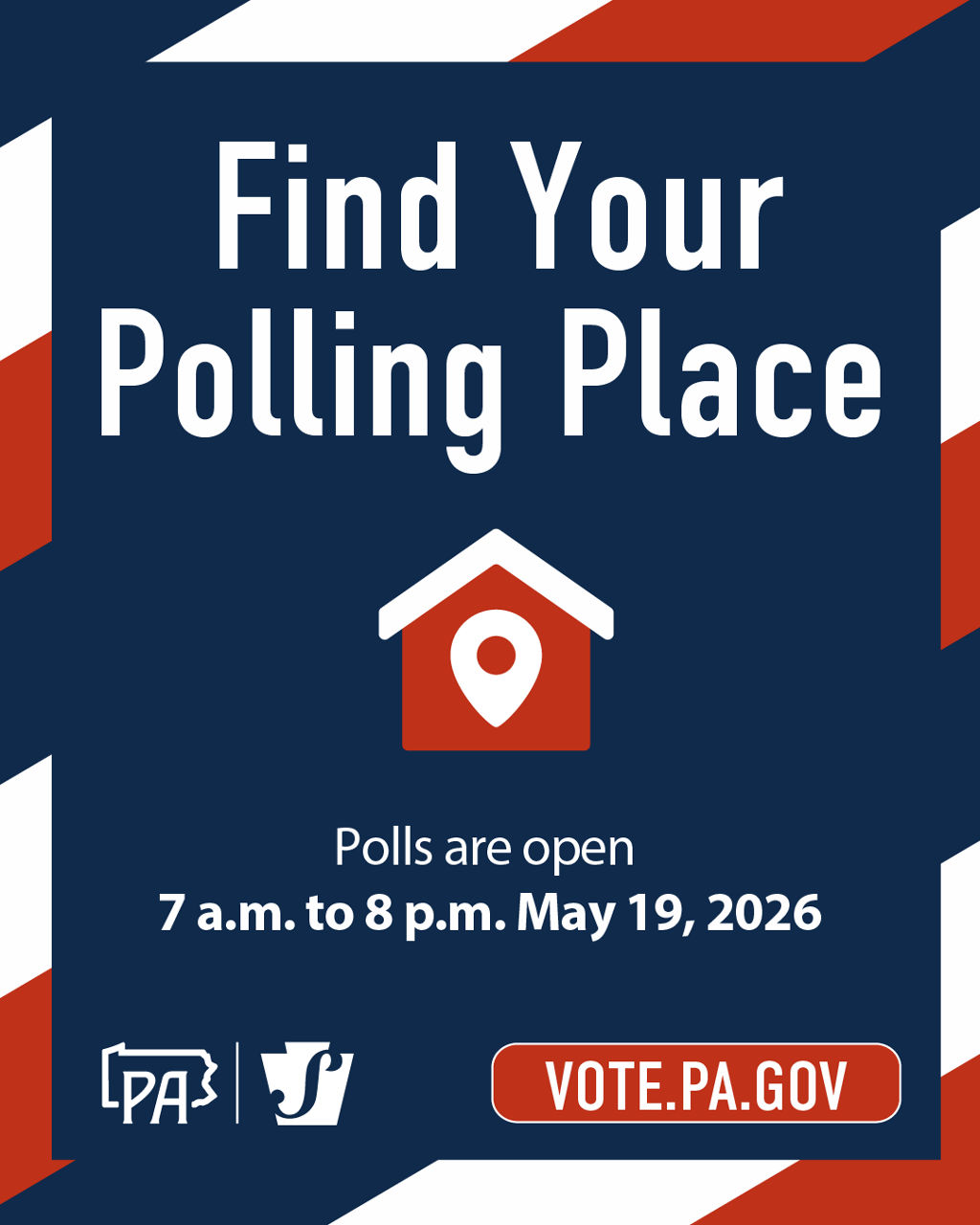 Find your polling place social media graphic