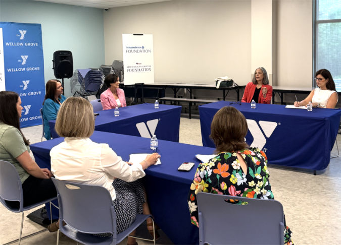 Secretary Arkoosh visits with mothers participating in the Greater Philadelphia YMCA’s Maternal Wellness Initiative