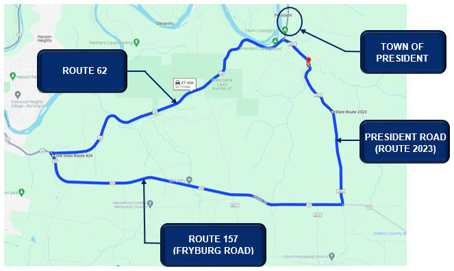 President Road Bridge Detour