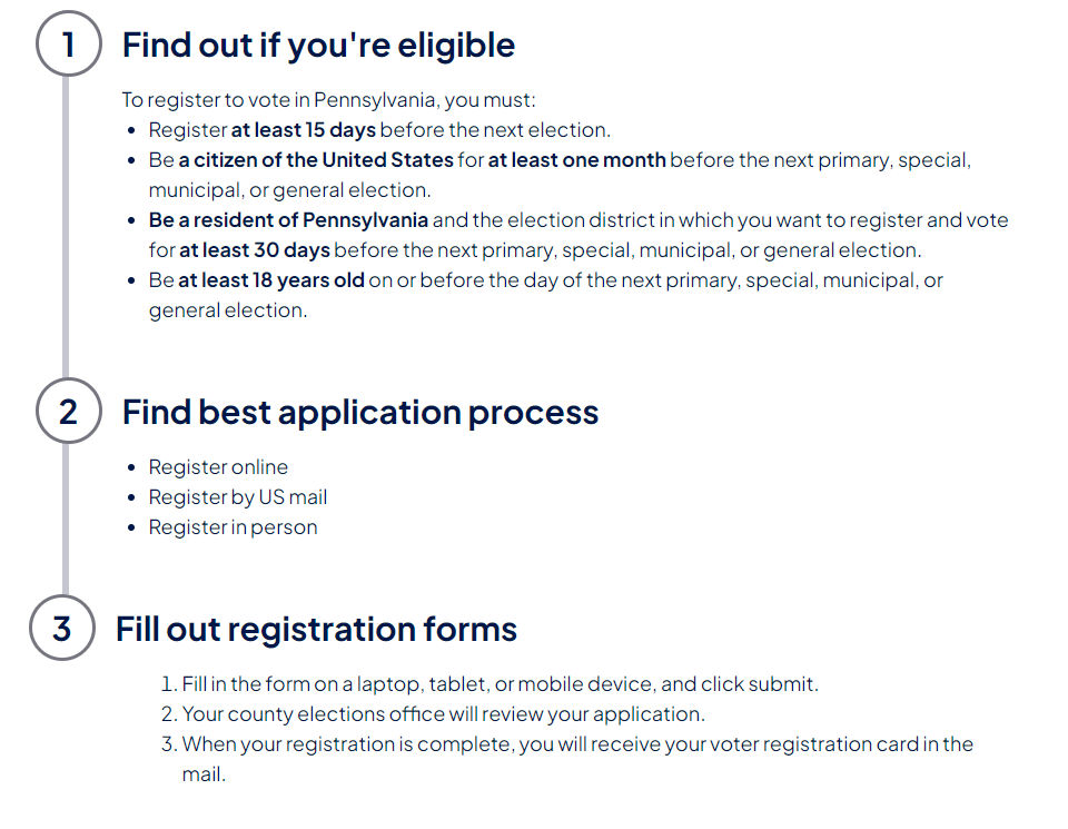 The Process List component with 3 steps.