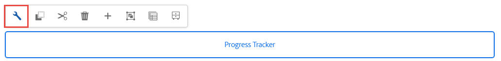 Progress Tracker toolbar, featuring the edit wrench.