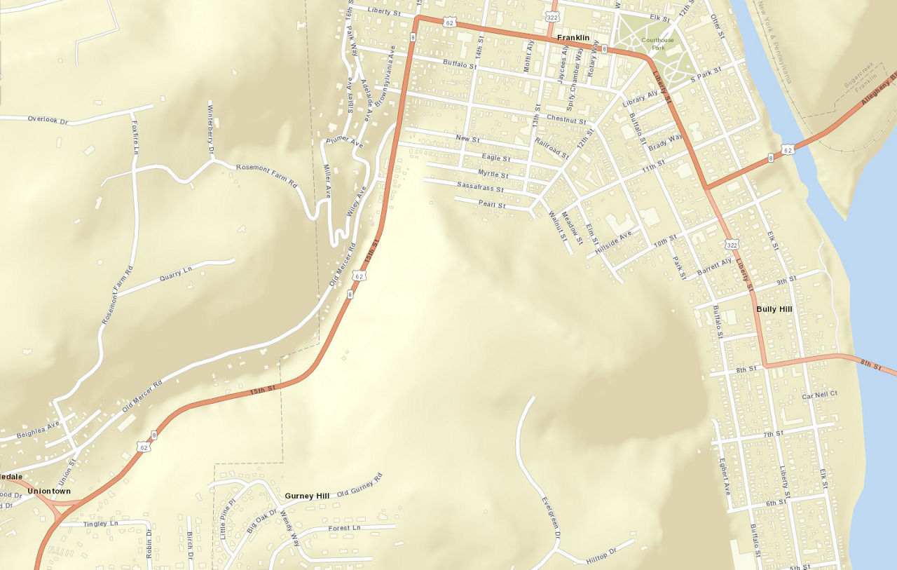 Liberty Street Roadway Project Map