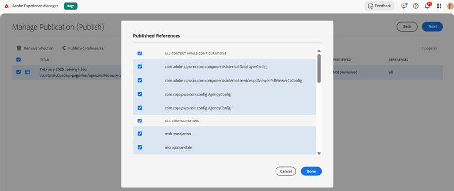 Step 4 of manage publication
