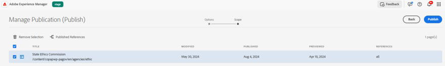 Step 5 of manage publication