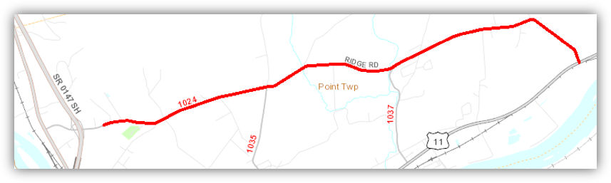 Map of Ridge Road Project Area