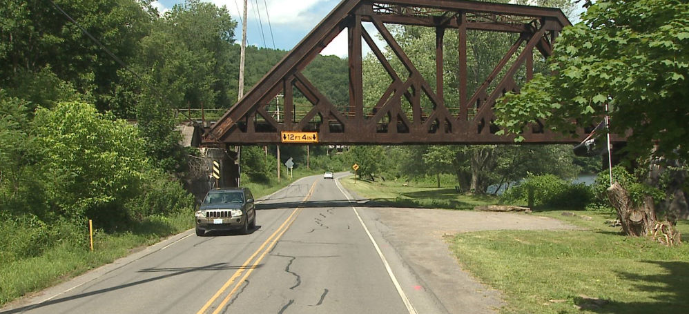 RJ Corman Railroad Bridge spanning Route 1001 (River Road) in Clearfield