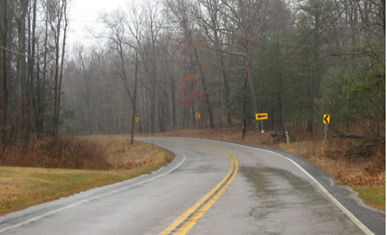 image of a wet roadway 