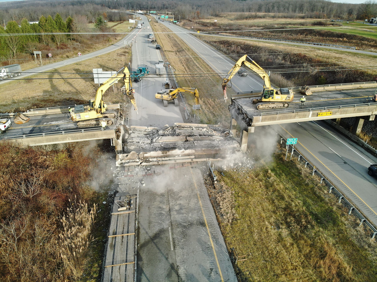 Route 318 Bridge demolition 