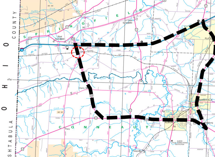 Route 6N railroad bridge detour map