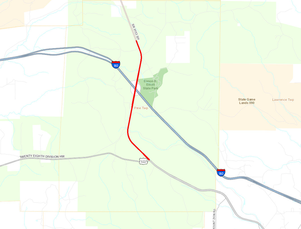 Route 153 highway reconstruction map