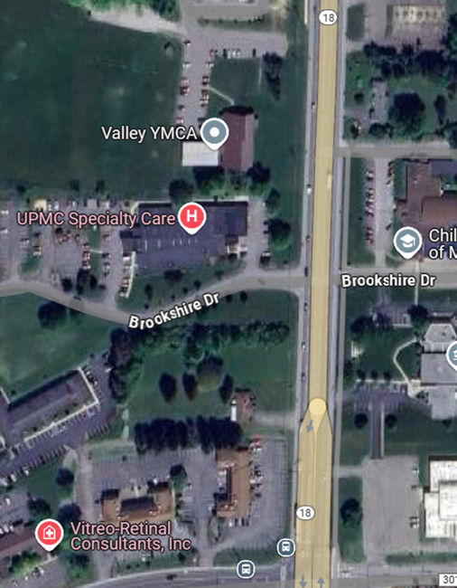 Route 18 Sidewalk project map