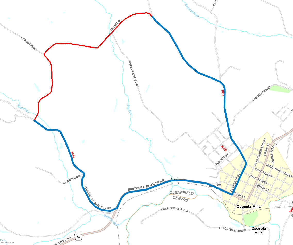 Route 2017 (Scotch Hollow Road) detour map