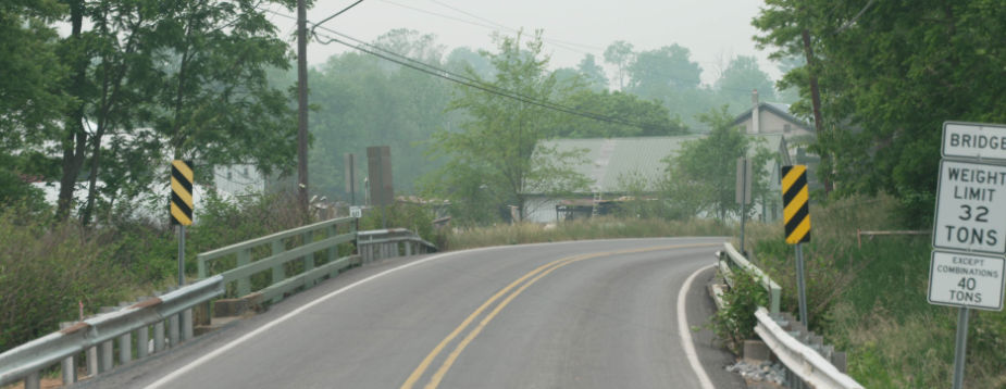 Route 477 bridge spanning Long Run in Lamar Township