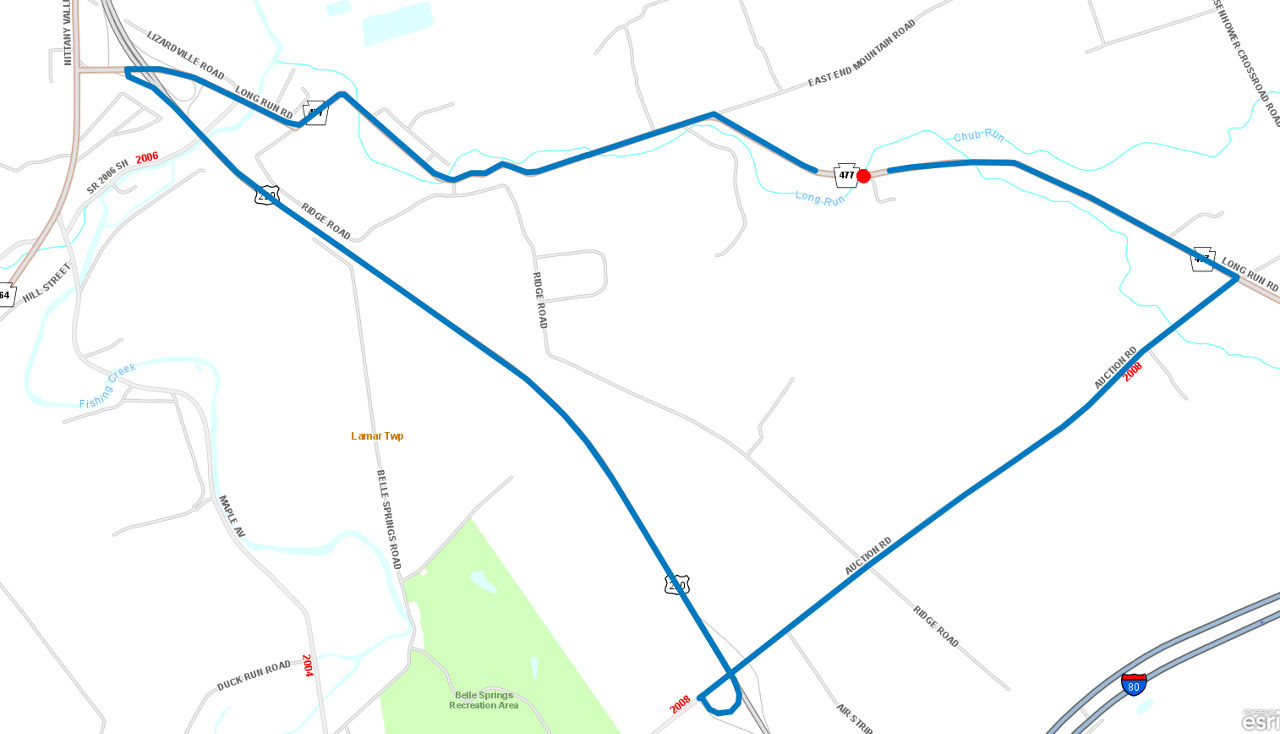 Route 477 detour map
