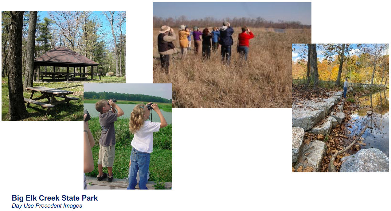Examples of passive recreation for consideration at Big Elk Creek State Park