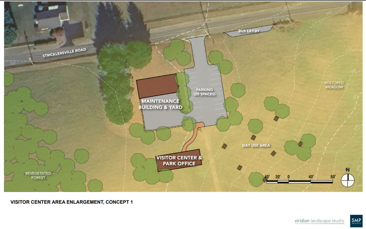 Proposed Concept 1 for the Big Elk Creek State Park day use area