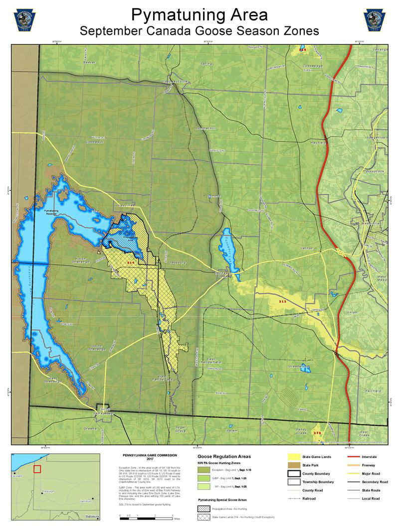 Pymatuning Area September Canada Goose Season Zones