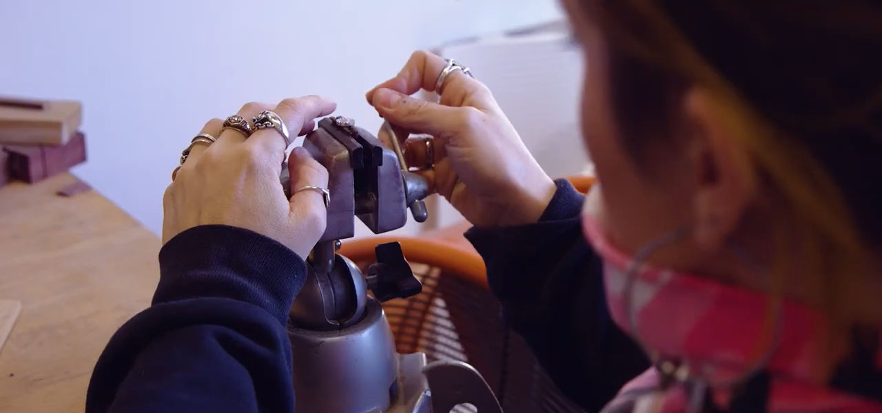 Jewelry maker creating jewelry