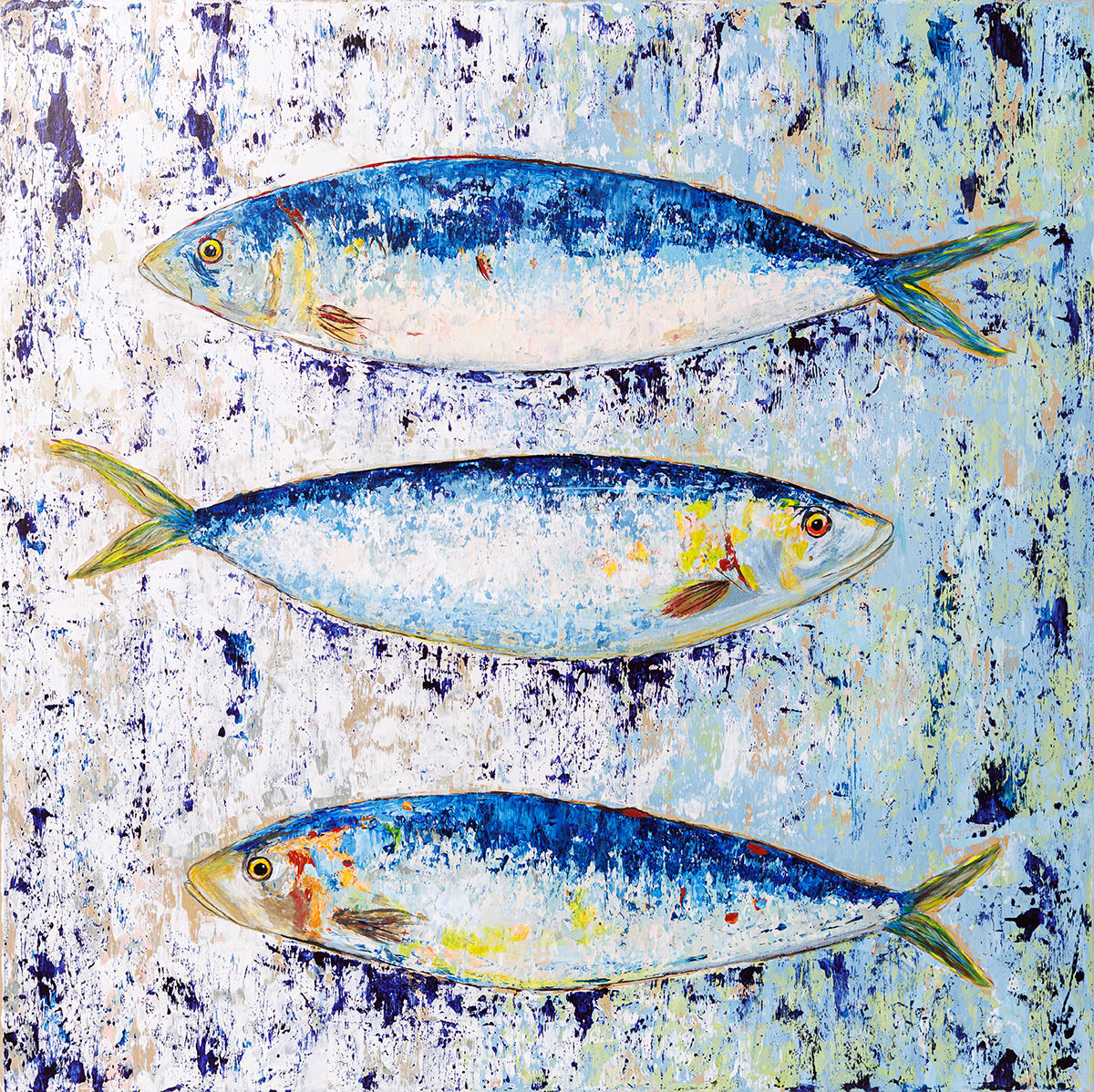 art showing image of 3 fish