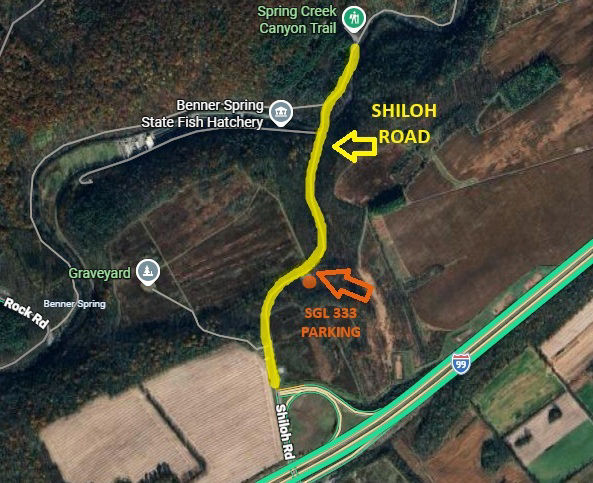 A map of Shiloh Road