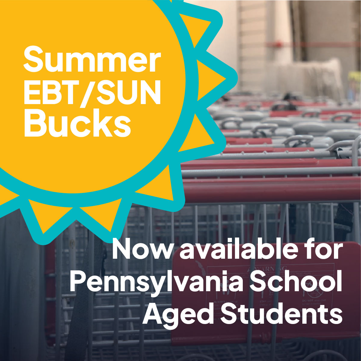 Summer EBT/SUN Bucks - Now available for Pennsylvania School Aged Students