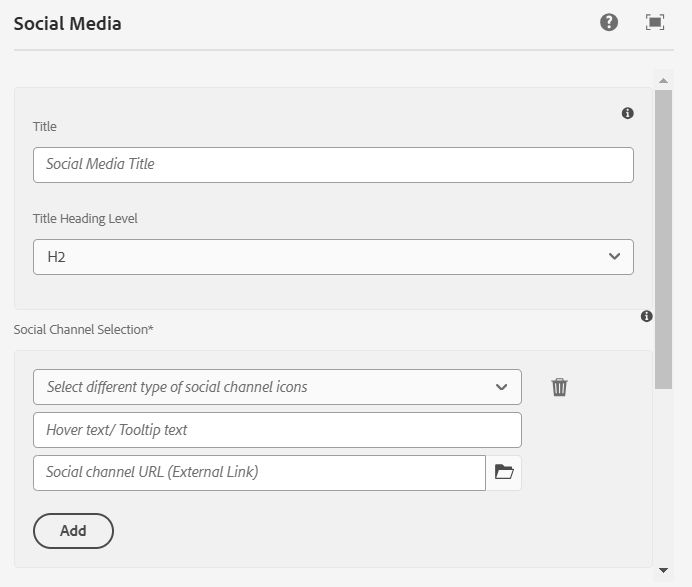 social media authoring dialog