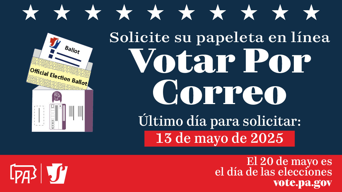 Apply for a mail ballot graphic in Spanish