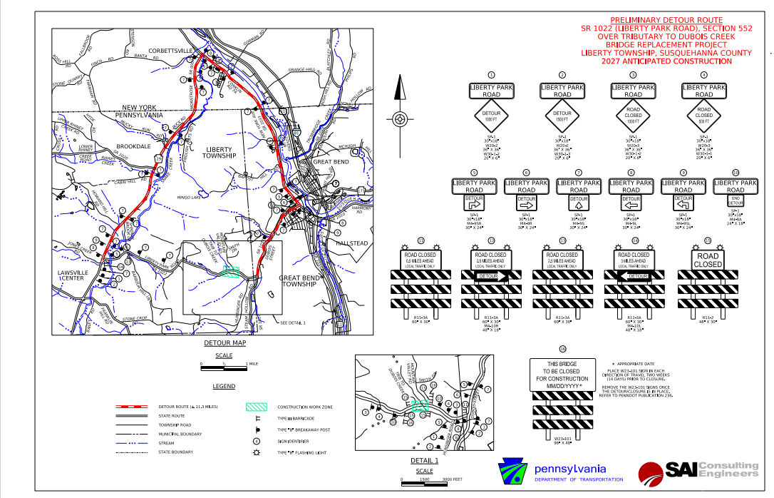 SR 1022 Detour Map