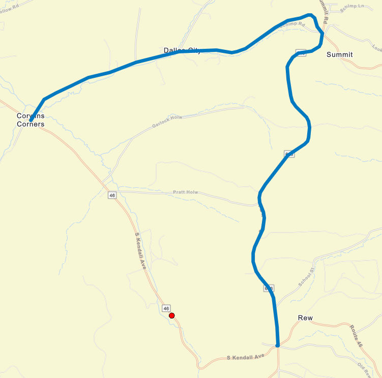 Route 46 pipe replacement detour map