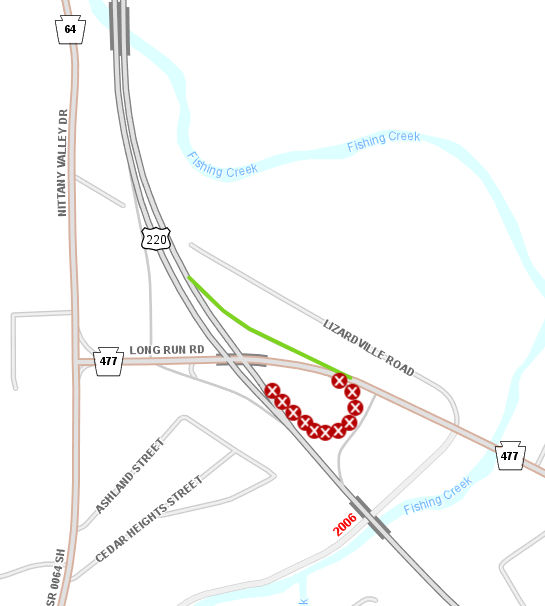 Route 477 ramp closure map