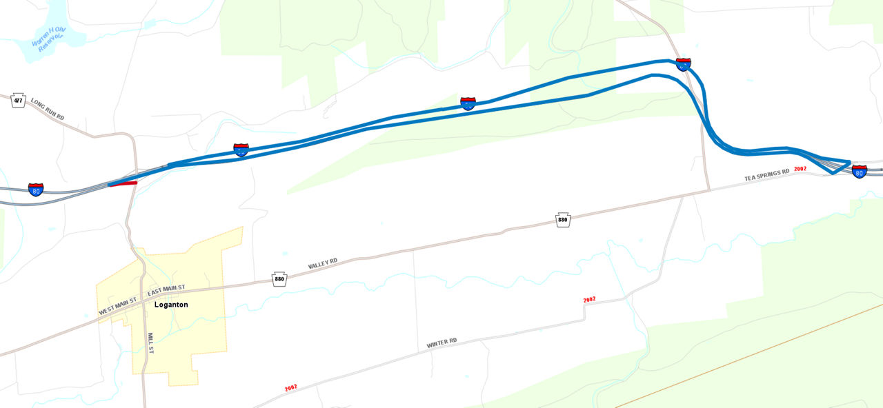 I-80 eastbound ramp closure detour