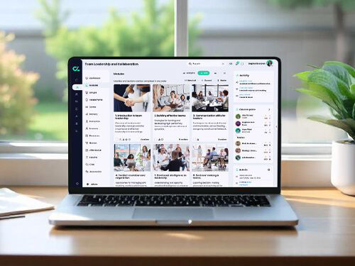 A laptop with a screen full of training opportunities.