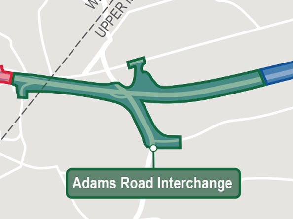 I-78 reconstruction project section Adams Road interchange