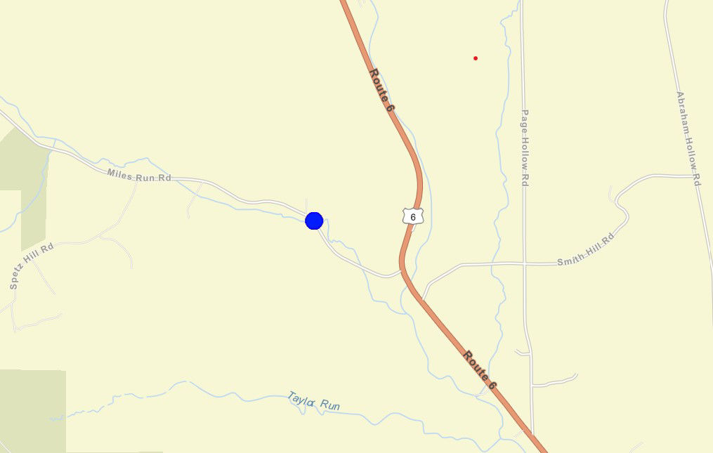 Map of Miles Run Road bridge