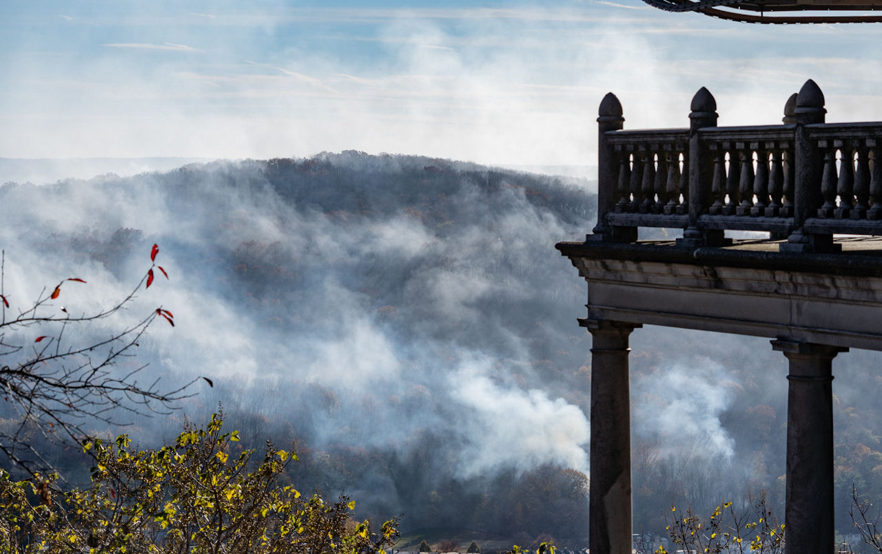 Wildfire near Reading, Pennsylvania.