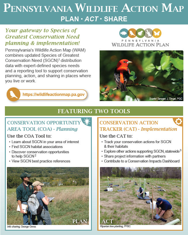 Cover page of the PA Wildlife Action Plan Fact Sheet