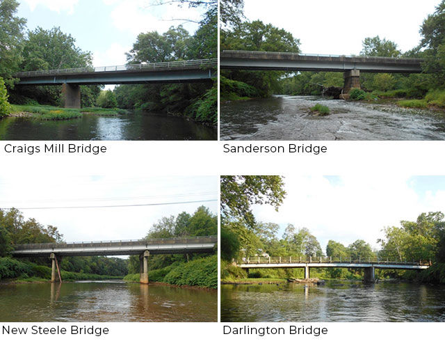 Craigs Mill Bridge, Sanderson Bridge, New Steele Bridge, Darlington Bridge