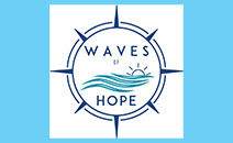 Waves of Hope logo on a blue background