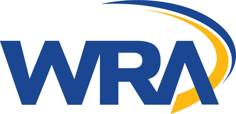The WRA logo with blue and yellow lettering