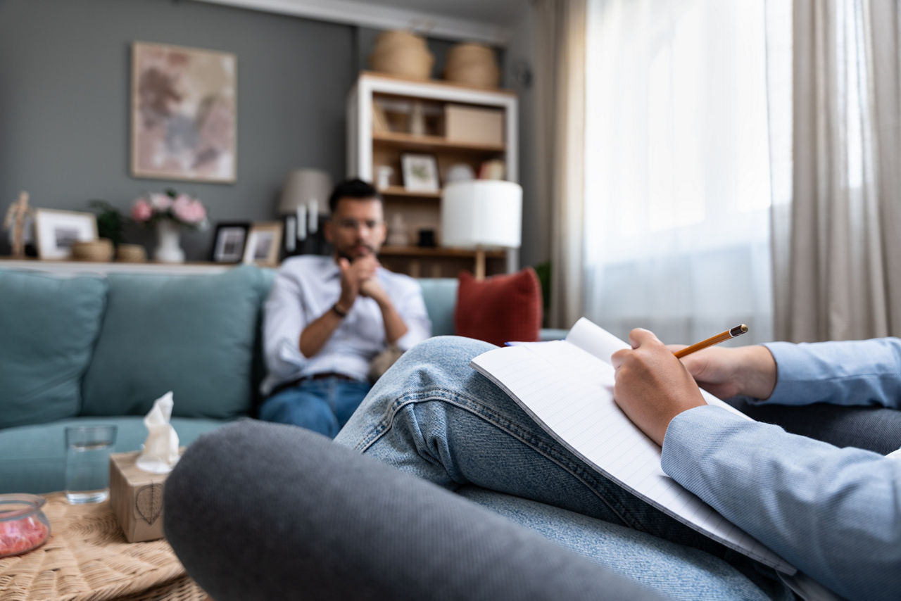 Young man undergoing counseling session