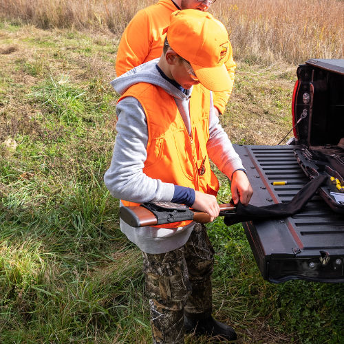 youth hunter in orange